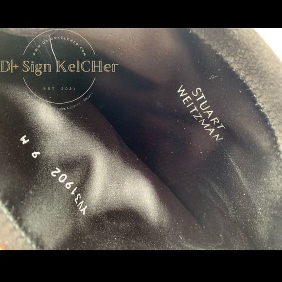 Stuart Weitzman Black Tiemodel Suede Pointed Toe heeled over the knee boots - Picture 10 of 14